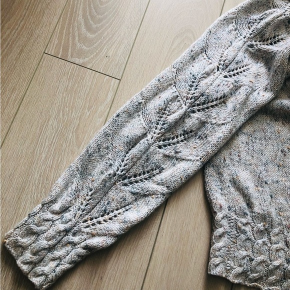 Handmade Grey & Cream Cable Knit Sweater - Picture 7 of 10